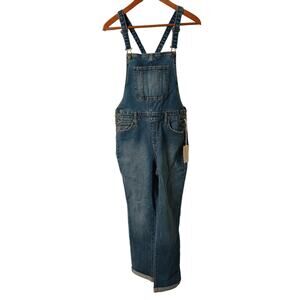 Universal Thread Skinny Fit Roll Cuff Denim Jean Overalls Medium Wash 6/28R